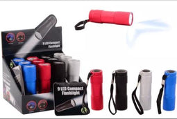 12 zaklamp 9 LED incl.batterijen 29444