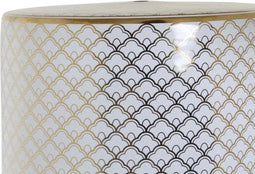 Bijzettafel DKD Home Decor Wit Porselein Gouden (33 x 33 x 42 cm)