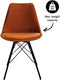 Kick kuipstoel Velvet Oranje - zwart frame | Set van 2