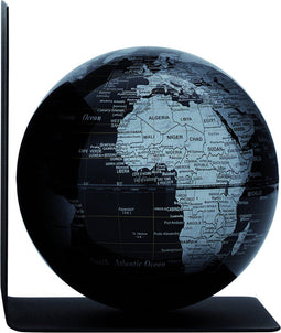 Boekensteun Troika met magnetische globe 13cm zwart-zilver