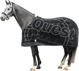 EQUEST Paardendeken - Dralon Globe Editie - 181x177x1 cm - Zwart