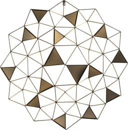 J-Line wanddecoratie spiegels driehoeken - metaal - goud