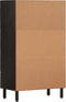 vidaXL - Hoge - kast - 60x33x100 - cm - massief - mangohout - zwart