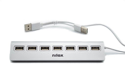 Nilox NXHU7ALU2 - USB Hub - 7x USB 2.0 - Grijs