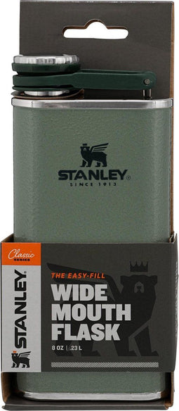 Stanley Classic Wide Mouth Flask 0,23L Hammertone Green | BPA-Vrije heupfles | Roestvrijstalen zakflacon | Makkelijk te vullen, drinken en reinigen