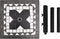 vidaXL - Parasolvoet - vierkant - 12 - kg - zwart - en - wit