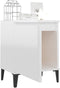 vidaXL - Nachtkastje - met - metalen - poten - 40x30x50 - cm - hoogglans - wit