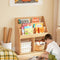 SoBuy KMB01-N - Boekenplank - 3 Opbergvakken - Naturel