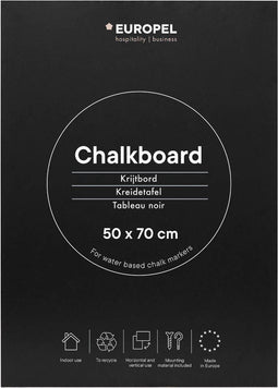 Europel krijtbord zonder lijst – muurdecoratie – tekenbord - 50x70cm