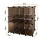 SoBuy FSS14 - Vakkenkast - 12 Vakken - 95 x 76 x 38 cm - Grijs