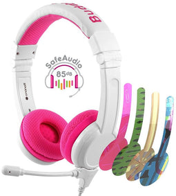 BuddyPhones School+ - Over-Ear Koptelefoon - Inklapbaar Microfoon - Roze Wit