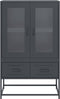 vidaXL - Hoge - kast - 68x39x111,5 - cm - staal - antracietkleurig