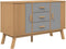 vidaXL - Dressoir - OLDEN - 114x43x73,5 - cm - massief - grenenhout - grijs - en - bruin