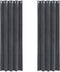 vidaXL - Zwarte - Outdoorgordijnen - met - Oogjes - 2 - stuks - Lichtgrijs - Fluweel