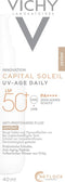 Vichy Capital Soleil UV-Age Daily SPF50+ Getint - Zonnefluide Dagelijkse Bescherming - Gezicht - iacinamide (Vitamine B3) en Peptiden - 40ml