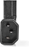 Nedis Verlengstekker - IEC-320-C13 - IEC-320-C14 - Links Gehoekt - Vernikkeld - PVC - Zwart - Envelop - 1 Stuks
