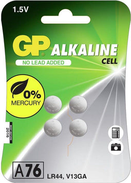 GP Alkaline 76A (LR44) - Knoopcelbatterijen - 110 mAh - (4 stuks)