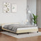 vidaXL - Bedframe - met - hoofdeinde - zonder - matras - 140x200 - cm - crèmekleurig