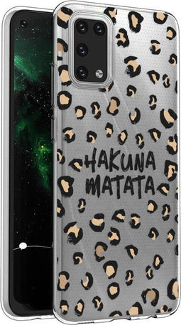 iMoshion Hoesje Geschikt voor Samsung Galaxy A02s Hoesje Siliconen - iMoshion Design hoesje - Bruin / Zwart / Transparant / Hakuna Matata