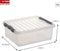 Sunware - Q-line opbergbox 25L transparant metaal - 50 x 40 x 18 cm