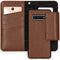 Selencia Hoesje Geschikt voor Samsung Galaxy S10 Hoesje Met Pasjeshouder - Selencia Surya 2-in-1 Uitneembare Vegan Lederen Bookcase - Bruin