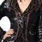 Dressforfun Steampunk Rebel - Dameskostuum - Asymmetrische rok met franjes - Donker