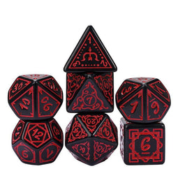 Dobbelst.Set Druide Zwart/Rood(Let op! Per Stuk!)