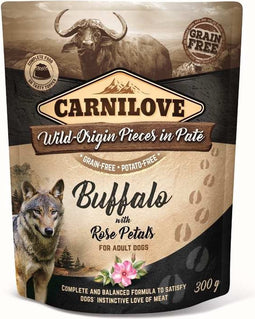 12x300 gr Carnilove dog pouch buffel / rozenblad hondenvoer