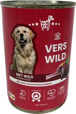 12x400 gr Freds blik vers wild hondenvoer