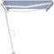 vidaXL - Luifel - met - LED - en - windsensor - elektrisch - 400x300 - cm - blauw - en - wit
