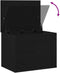 vidaXL - Opslagdoos - met - Deksel - Zwart - Eiken - 60x42x46 - cm - Engineered - Hout