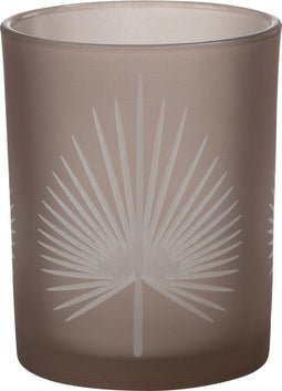 J-Line windlicht Palmblad - glas - beige - medium