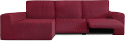 Hoes voor chaise longue met lange armleuning links Eysa JAZ Bordeaux 180 x 120 x 360 cm