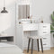 vidaXL - Witte - Make-uptafel - met - LED-verlichting, - 50x41x135 - cm