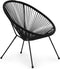 Lounge stoel voor buiten - rattan - 80 x 67 x 60 cm - zwart