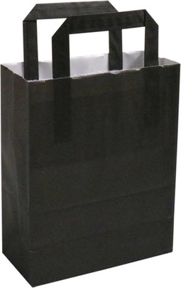 Tas | Papier | platte handgreep | 18x 8x22cm | draagtas | zwart | 250 stuks