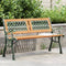 vidaXL - Tuinbank - 116 - cm - massief - vurenhout - en - staal