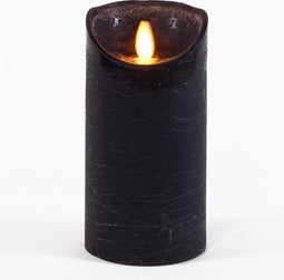 Anna's Collection Led kaars/stompkaars - zwart - H15 x D7,5 cm - wax - bewegende vlam