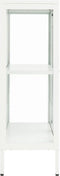 vidaXL - Dressoir - 75x35x105 - cm - staal - en - glas - wit
