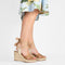 POSH by Poelman LOU - Dames Sandalen/Espadrilles - Imitatiesuède - Beige - Maat 38
