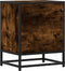 vidaXL - Nachtkastje - 40x31x50 - cm - bewerkt - hout - en - metaal - gerookt - eiken