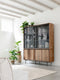 24Designs Metropole Vitrinekast Groot – B180 X D40 X H210 Cm - Teakhout