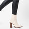 PS Poelman MADE Dames Laarzen - Hoge hak 10 cm - Gebroken Wit - Maat 36