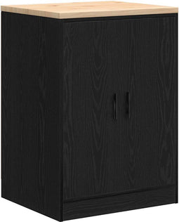 vidaXL - Garagekast - 60x51x85 - cm - massief - grenenhout - zwart
