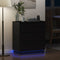 vidaXL - Nachtkastje - met - LED, - zwart - eiken, - 71x34,5x75 - cm, - bewerkt - hout