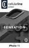 Cellular Line Sensation+ - Soft case - Siliconen - Zwart (iPhone 15)