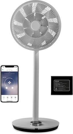 Duux Whisper Flex - Statiefventilator met Dock & Accu - 26 Snelheden - Grijs