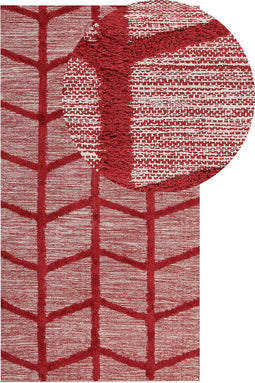 SIVAS - Laagpolig vloerkleed - Rood - 80 x 150 cm - Katoen