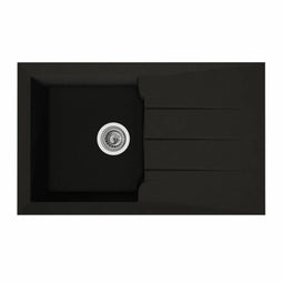 STRADOUR Alineo 1C - Wastafel met Eén Spoelbak - Inbouw - Zwart - 81 x 50 cm