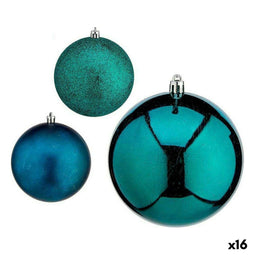 Set kerstballen Krist+ 00829 Blauw Plastic (16 Stuks)